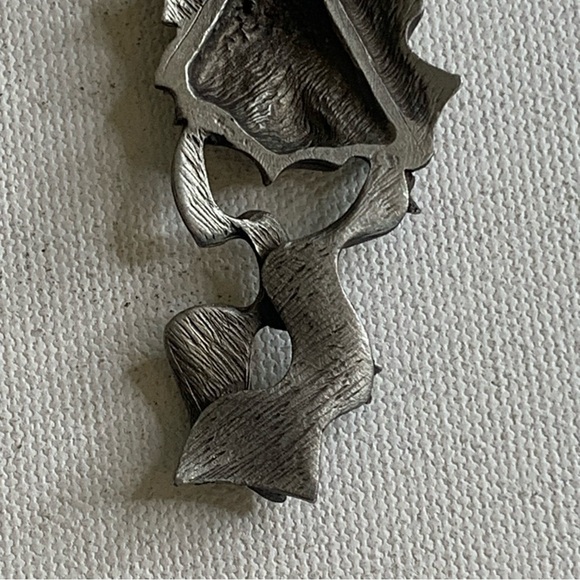 Large Pewter Angel Pendant Ornament Hanging Spiritual Guardian Angels Stars 3.5" - Picture 10 of 14